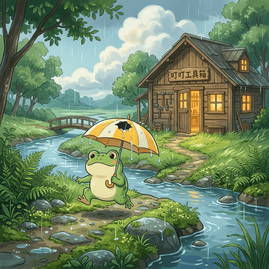叮叮工具箱 破了洞的小雨傘 第 2 頁：咚咚咚——！
