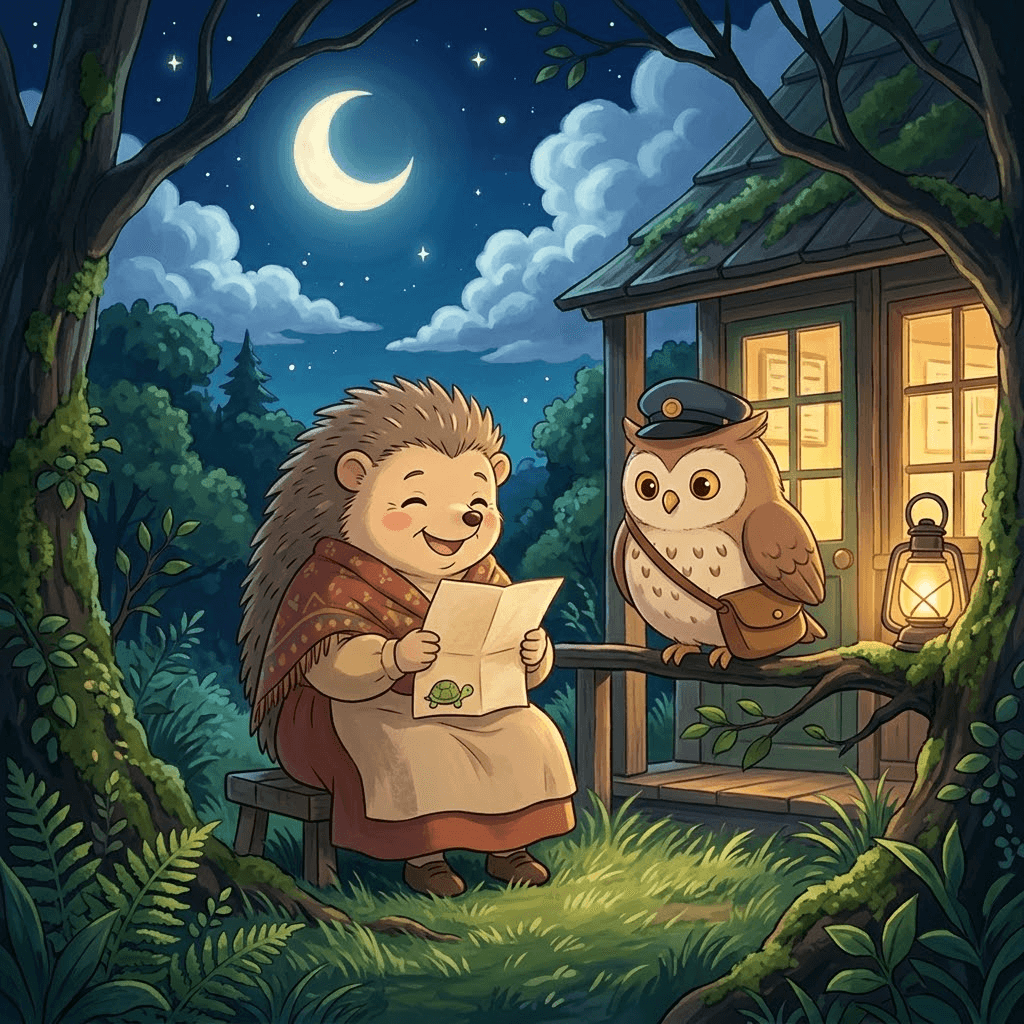 嘟嘟送信 睡了好久的信 第 6 頁:信的最下面,畫著一隻小烏龜。