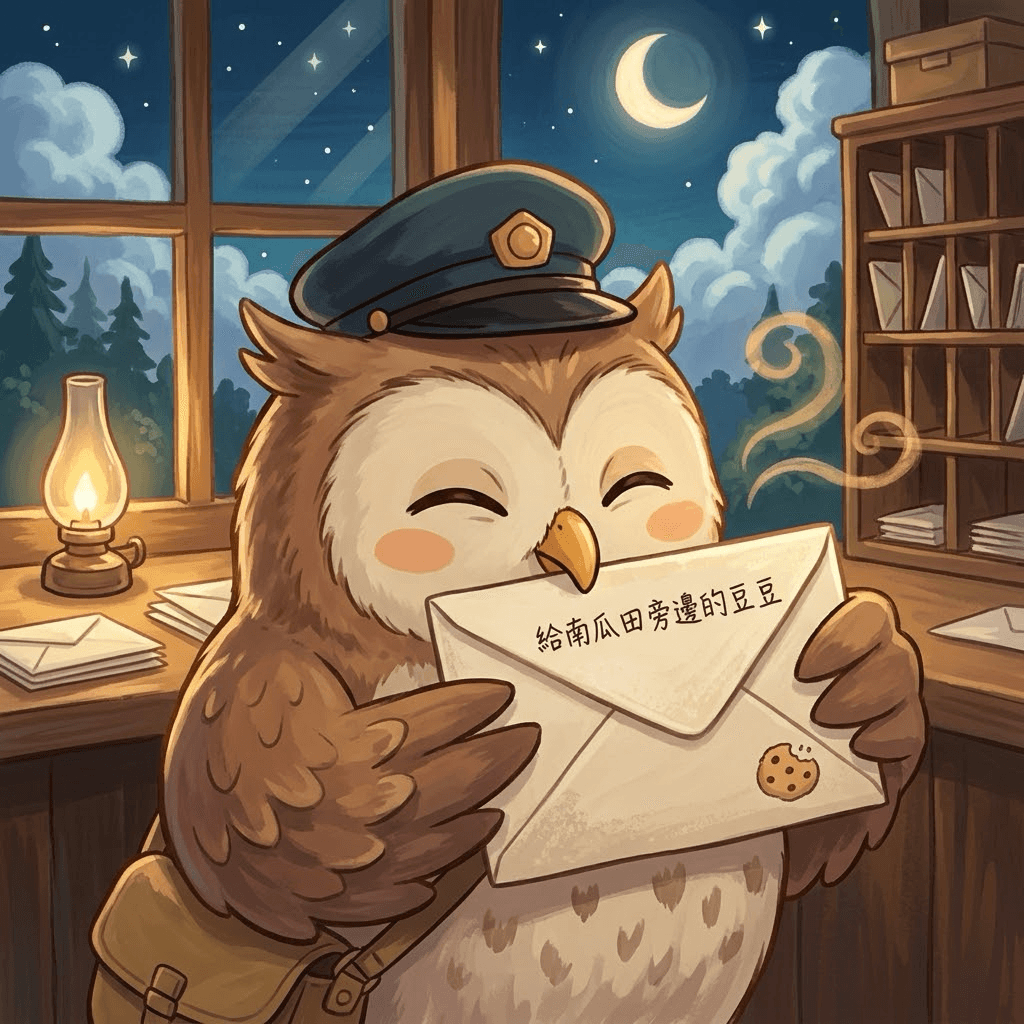 嘟嘟送信 香香的信 第 2 頁：嘟嘟拿起信，聞一聞。