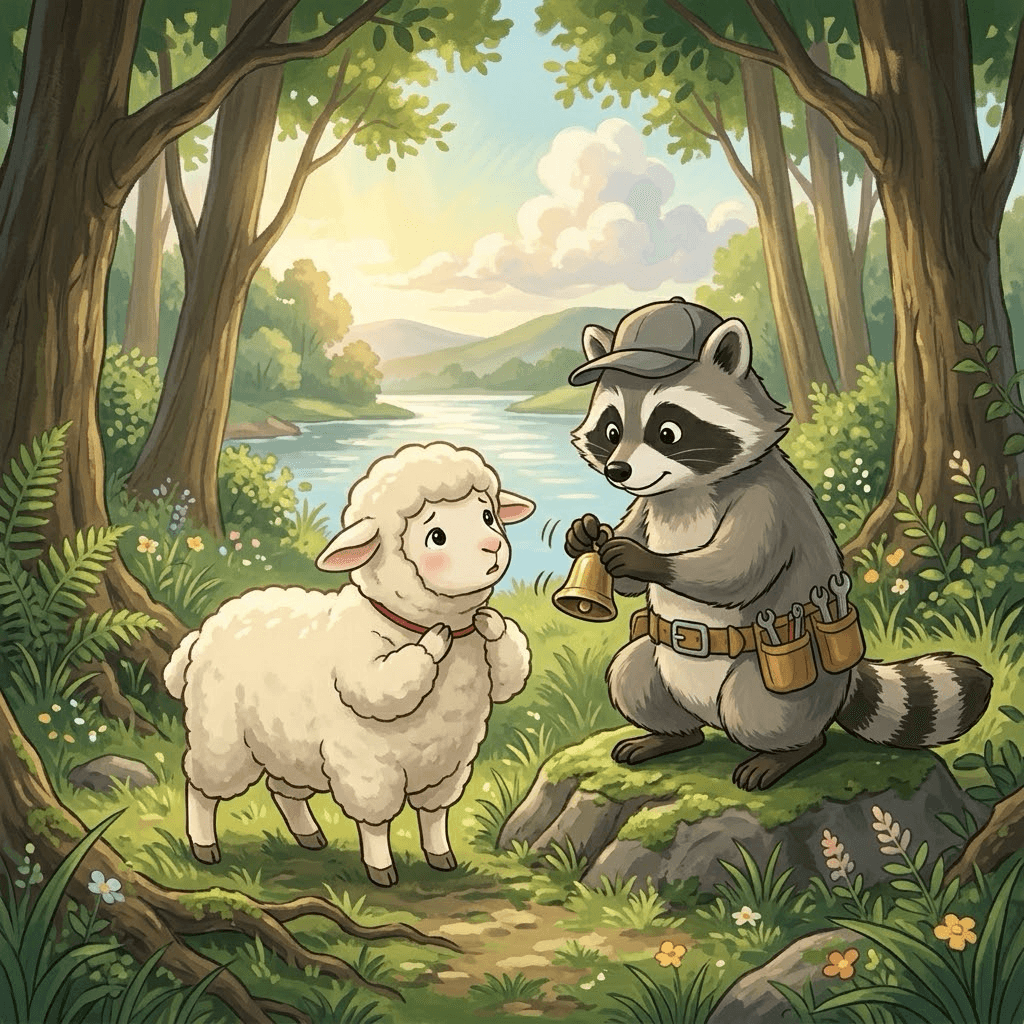 叮叮工具箱 不會響的鈴鐺 第 3 頁:叮叮接過鈴鐺,搖一搖。