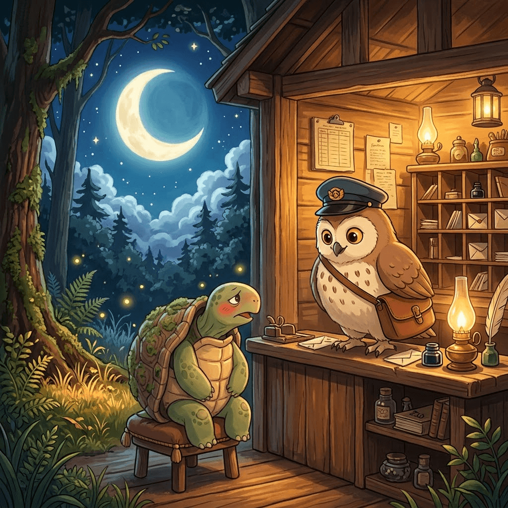 嘟嘟送信 睡了好久的信 第 9 頁:龜爺爺小小聲地說: