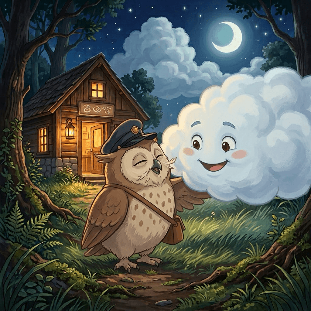 嘟嘟送信 好大好大的包裹 第 9 頁:嘟嘟靠著雲先生,